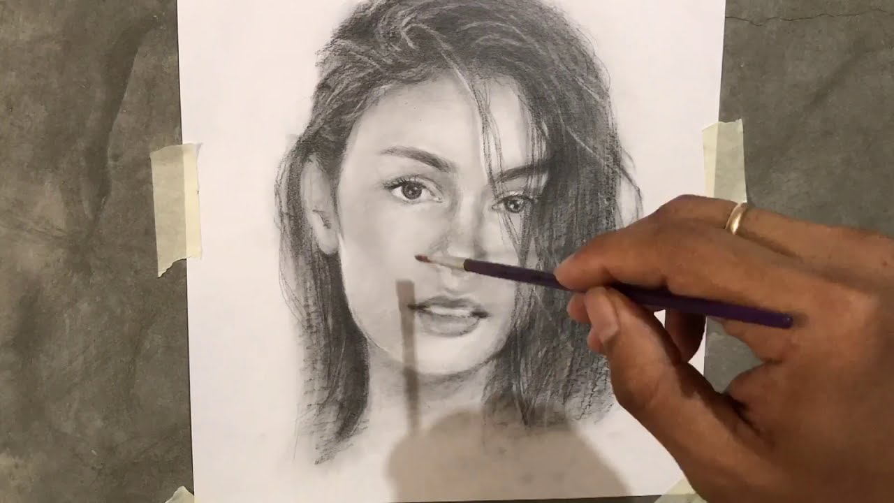 IVANA ALAWI pencil drawing - YouTube