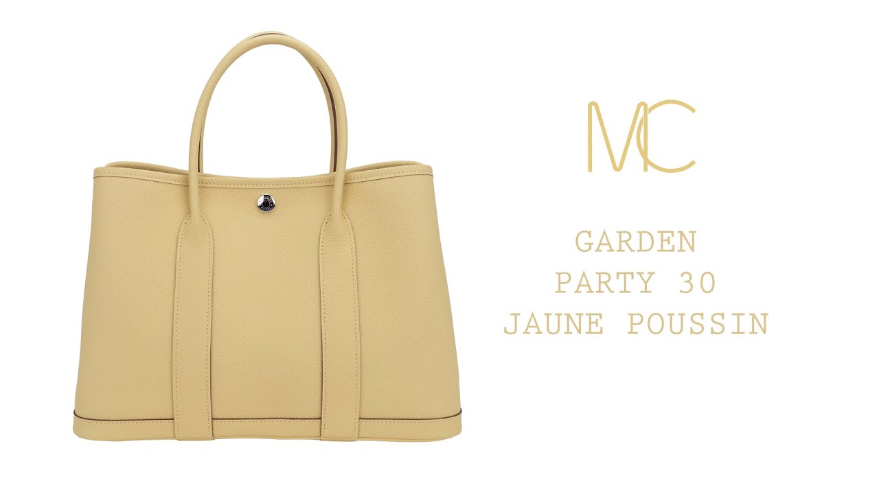 Hermes Garden Party 30 Bag Jaune Poussin Tote Epsom Leather Palladium –  Mightychic