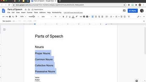 Creating an Outline in Docs