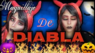 Maquillaje de DIABLA, Solo con sombras/HALLOWEEN 2020