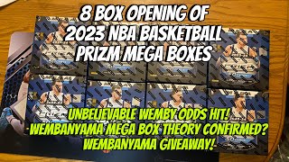 2023-24 NBA Basketball Prizm Mega Box Opening with Crazy Wemby Theory + Giveaway!