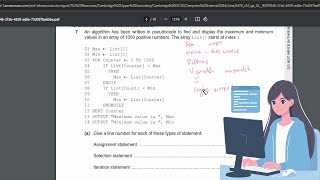 Correcting pseudocode question in Computer Science - Walkthrough 3