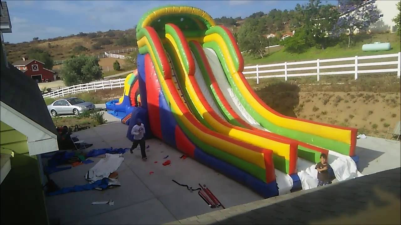 all american made store How can 1 man roll up a giant 22ft double lane water slide in 9 minutes by himself?