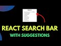 Search bar with suggestions and filter in react for beginners
