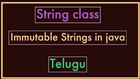 Immutable String In Java || Telugu