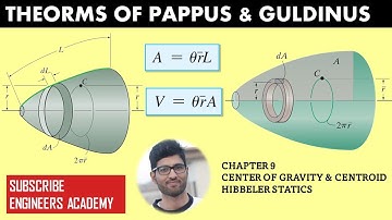 Theorems of pappus and Guldinus ( CENTROID) | Chapter 9 ( Hibbeler Statics 14th) Engineers Academy