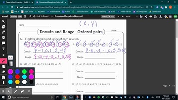 Finding Domain and Range from Ordered Pairs
