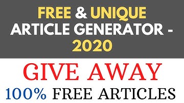 Give Away - How to Create 100% Unique Article for Your Blog and Website | TechMeIn