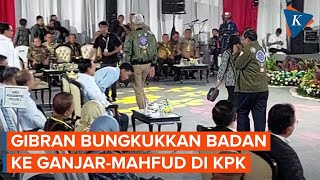 Momen Gibran Bungkukkan Badan saat Ganjar-Mahfud Lewat