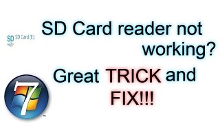 SD Card reader not working? Great TRICK and FIX!!!