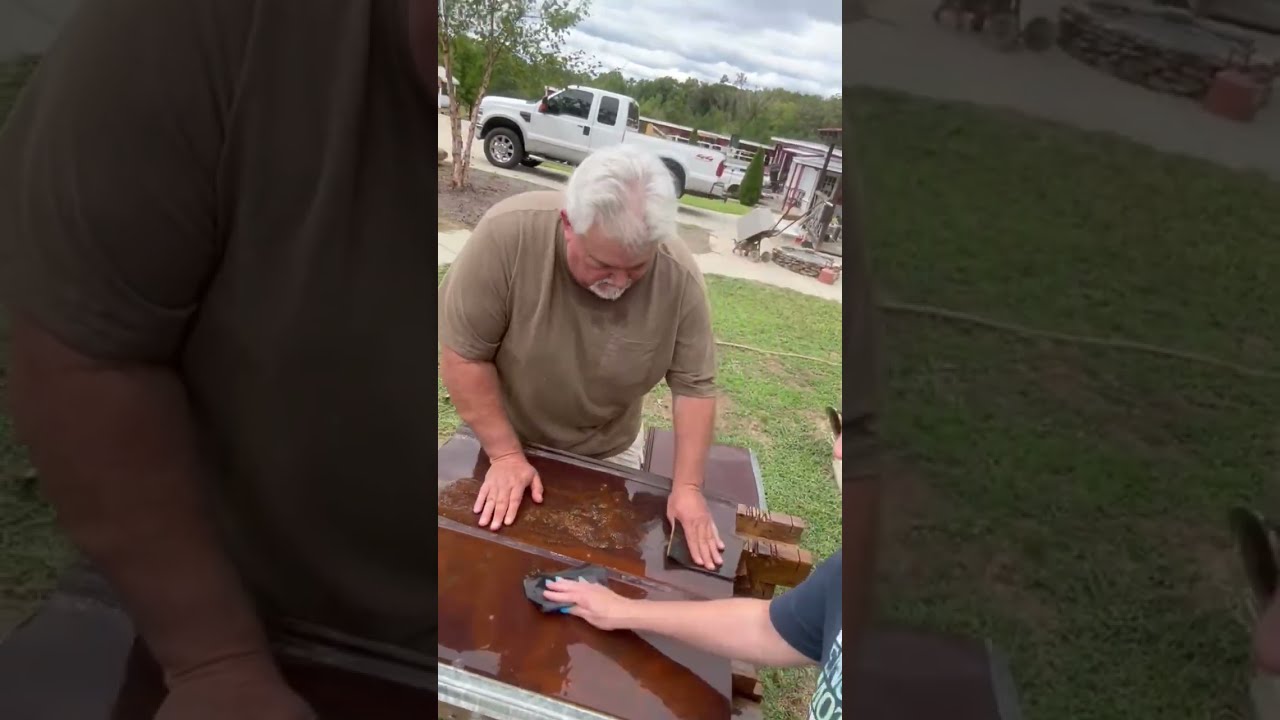 Prepping Old Rusty Tin for Use inside Our Log Cabin. September 2024