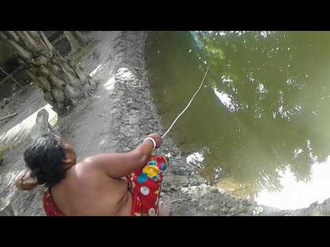 Hook Fishing | Traditional Hook Fishing ~Village Women Catching Fish ...