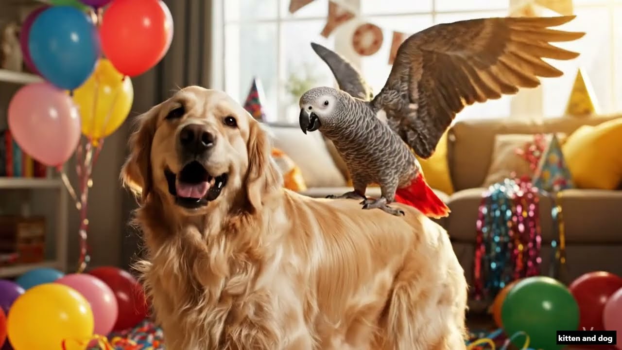 “Hilarious & Loving Moments of a Parrot and Retriever at Home”