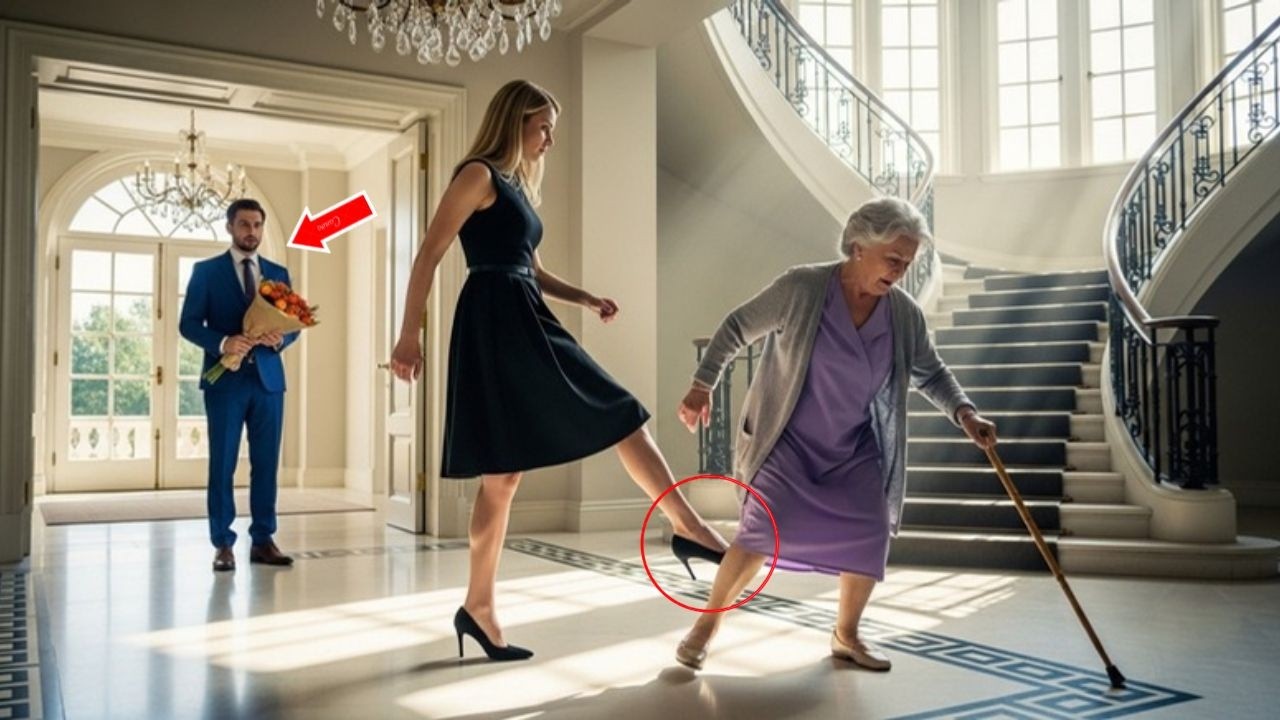 Millionär kam früh heim, sah Verlobte seine alte Mutter treten – seine Reaktion schockierte.