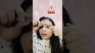 Let's try this viral 😱 eyelash curl hack with heated spoon 🥄 🔥😱 #shorts#viral #trending