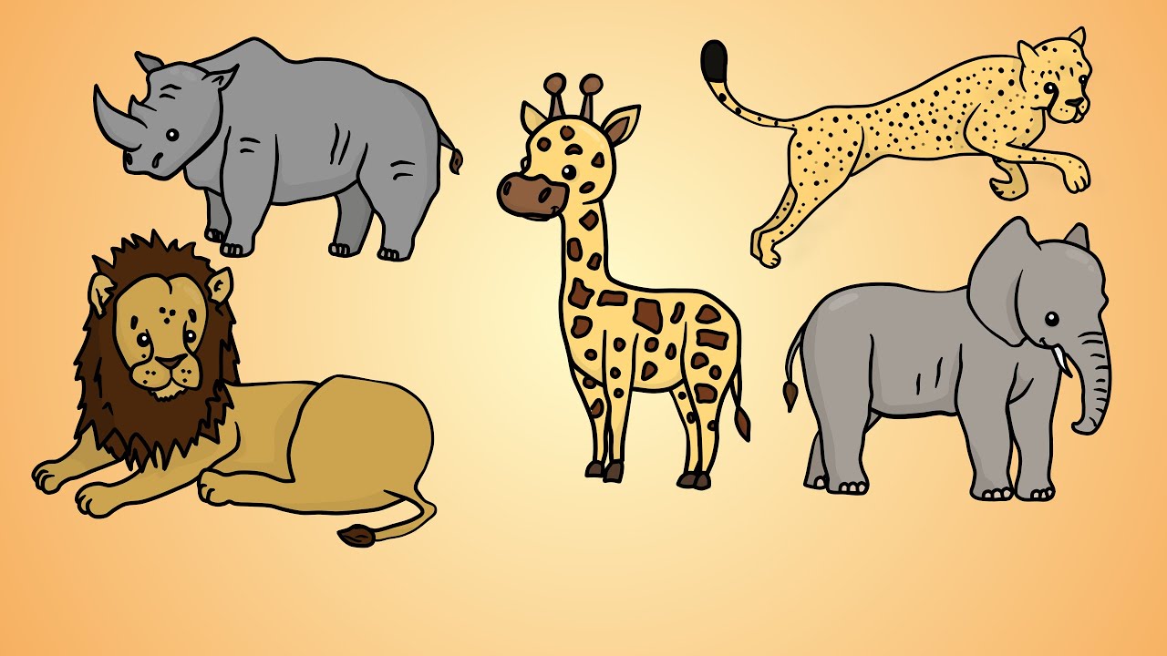 safari animals how to draw