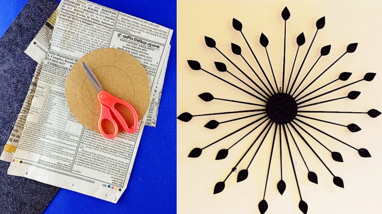 best out of waste newspaper wall hanging wall hanging craft ideas with newspaper YouTube