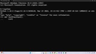 Intro to Python Intepreter: Creating a variable in a function 4/12