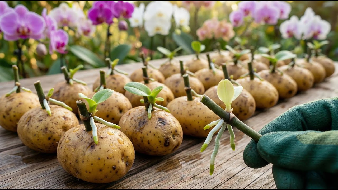 Tips for using potatoes to propagate thousands of orchids at home - Save money