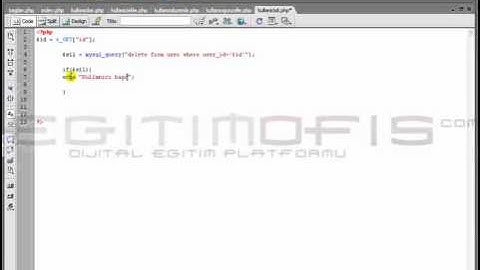 Php Dersleri Ders 59-Tablodaki Bir Veriyi Silme