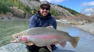 Catching Ridiculously Big MEGA TROUT on Fly!  [100lbs landed]