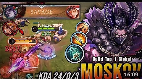 SAVAGE + 24 Kills!! One Shot Build Moskov with New OP Item!! - Build Top 1 Global Moskov ~ MLBB