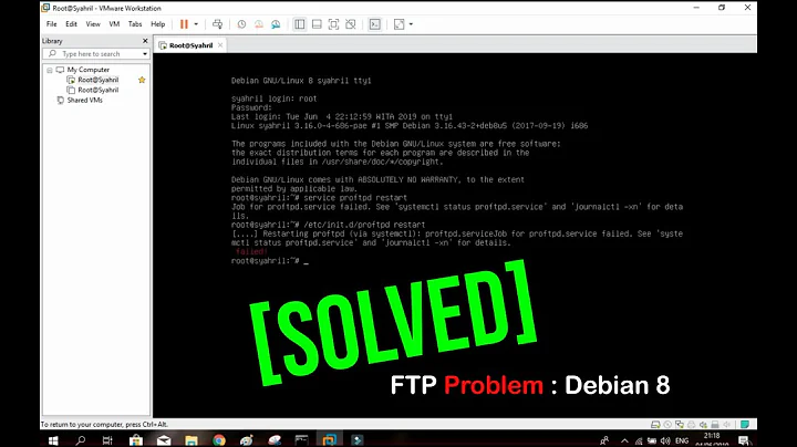 Tutorial | FTP failed connected to server, job for proftpd.service failed. SOLVED