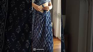 Blue Indigo Linen Saree🌸 #indigosaree #saree #linen #linensaree #sareedraping  #snehalmishra screenshot 5