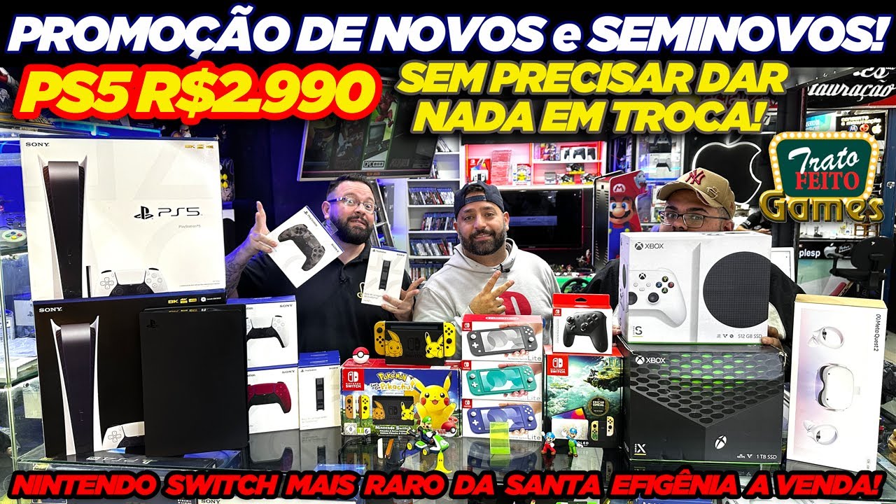 PS5 R$2.990 sem PRECISAR dar NADA em TROCA! PROMOÇÃO de NOVOS e SEMI NOVOS  - TRATO FEITO GAMES 