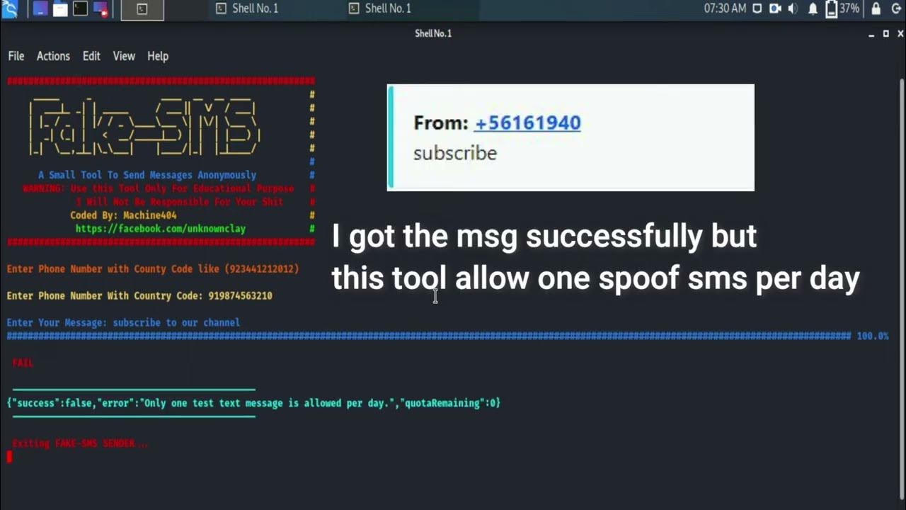 How to send spoof sms in kali linux 2023 fake sms free m ragul