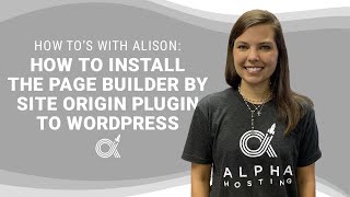 How to Install the Page Builder by Site Origin Plugin Wealth