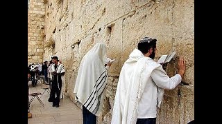 A Jewish prayer at the Western Wall (Wailing Wall), Jerusalem Israel