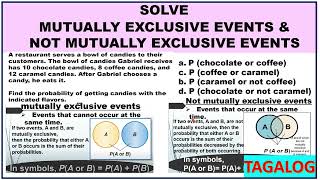 Mutually exclusive events vs Not Mutually Exclusive Events (TAGALOG)