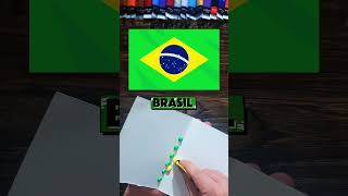 I painted Brazilian Flag 🇧🇷 🔥 |What should I do next?#art #drawing #shorts #brasil