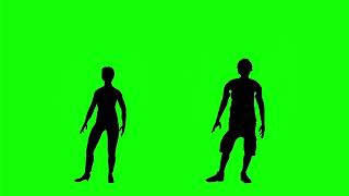 Silhuetas Dançando Chroma Key Green Screen Efeito Fundo Verde Animação Download