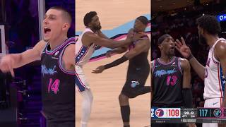 Tyler Herro Back-To-Back Clutch 3S Then Bam And Embiid Argue After Embiid Hit Bam