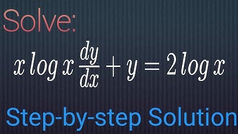 Solve: x log x dy/dx+y=2 log x || First order ODE|| Integrating factor|| #ode #integrating_factor
