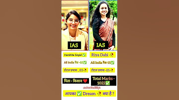 IAS Success Story 💐 | Harshita Goyal & Riya Dabi | #iasmotivation #upsc #ias #iasinterview #shorts