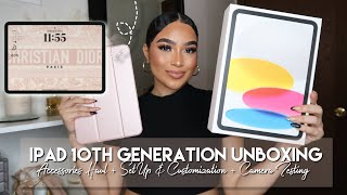 iPad 10th Generation Unboxing and Accessories Haul ♡ Set Up + Customization *Aesthetic ASMR*