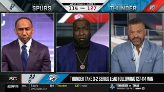 FULL ESPN reactions Wemby, Spurs losing to Thunder due to referee decision;Knicks can win NBA Finals