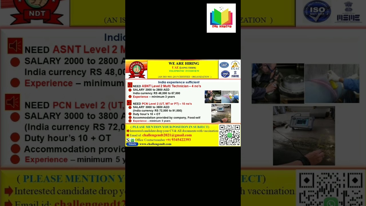 ASNT&PCN NDT TECHNICIAN# UAE#