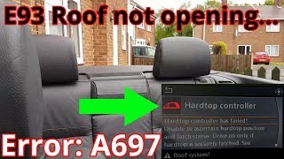 BMW Convertible E93 Hardtop Roof not opening... Fault finding and repair.