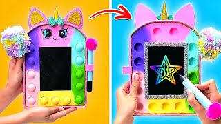 4K TV DIY SCHOOL HACKS AND EASY ART CRAFTS FOR STUDENTS 🖤💝 Drawing And Painting F By YayTime!