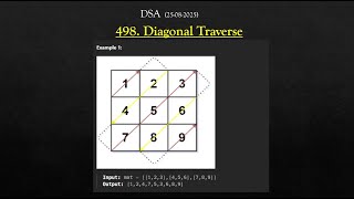 498. Diagonal Traverse (Using Java)