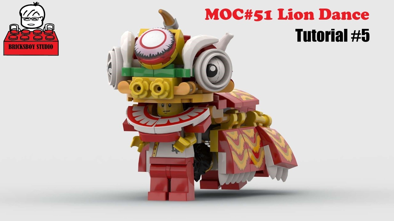 LEGO MOC-252678 MOC#51 Lion Dance, Tutorial #5 by bricksboy