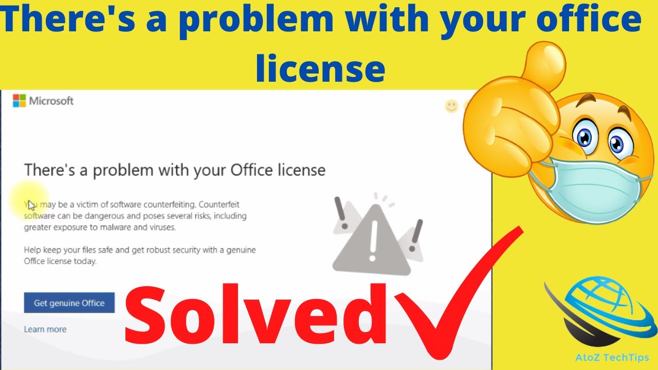 There's a problem with your office license Error Solved 100 Working