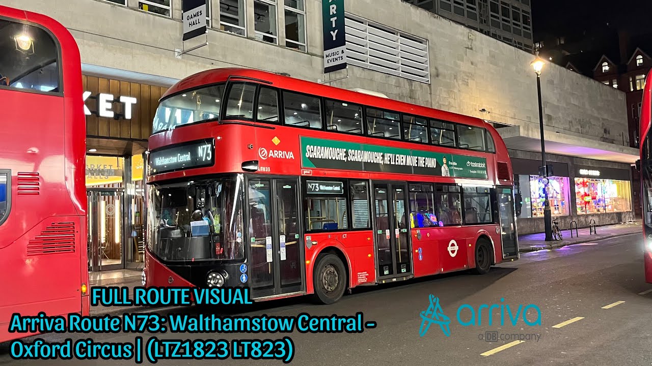 FULL ROUTE VISUAL | London Bus Route N73: Walthamstow Central - Oxford Circus (LTZ1823 LT823)