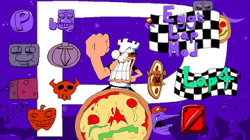 Pizza Tower Egg Lap Mod - Tower Lobby (Floor 1) - All Levels Lap 4 Hardmode P-Rank