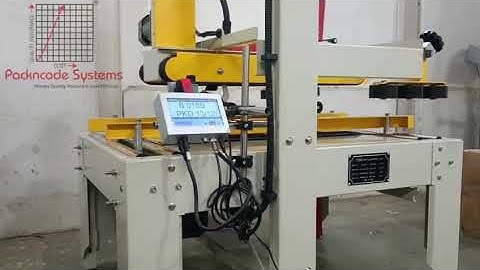 Semi-Automatic Carton Taping Machine with 25.4mm Online TIJ Printer | Box Sealing & Printing