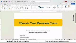 New Perspectives Word 365 | Module 8: End of Module Project 1 Mountain Tours
